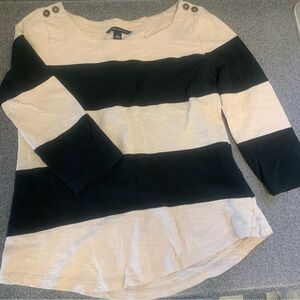 Banana Republic Striped 100% Cotton 3/4 Sleeves Shirt Women’s Size Small